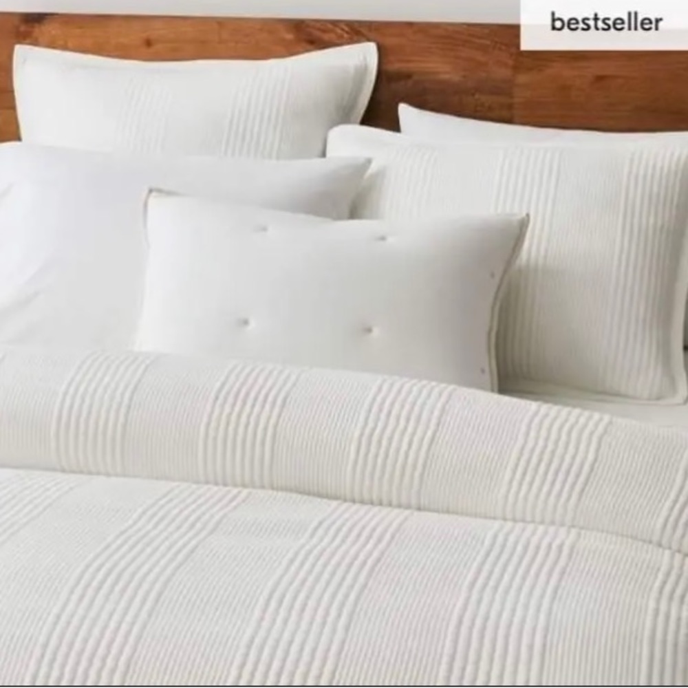 West Elm Cotton Cloud jersey duvet cover & euro shams